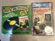 FANTASTIC FOUR 1 GOLDEN RECORD NEVER TOUCHED & COMIC CGC 9.6 WHITE PGS MMMS 1966