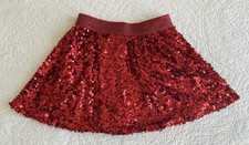 365 KIDS GIRLS RED SPARKLY SEQUIN SKIRT CHRISTMAS HOLIDAY VALENTINES SIZE 7