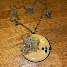 Servane Gaxotte Necklace jewellery Gold Tone Round Pendant Paris 