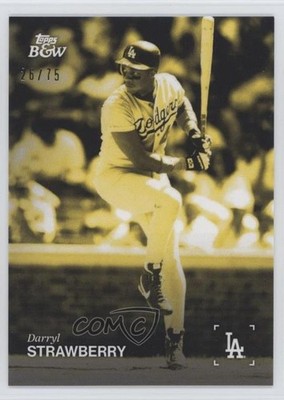 2025 Topps Black & White Yellow 26/75 Darryl Strawberry #053 1n9c