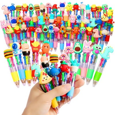 LiYiQ 50 Pcs Multicolor Pen in One Fun 4-in-1 Cute Red, Black, Blue, Green 