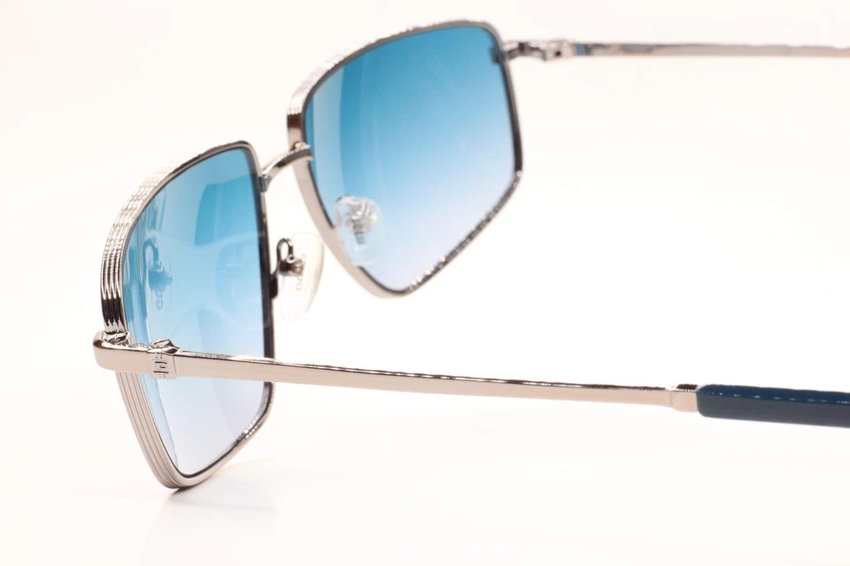 Gafas de sol Guess GU00088 plateadas azules degradadas de metal de diseñador de lujo Italia 62 mm Foto 4 de 4