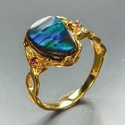 Jewelry gem Natural Ammolite Ring 925 Sterling Silver Size 7.5 /R472324