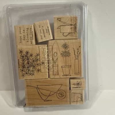 Stampin' Up! Blooming with Love - Set of 8 wood-mount stamps