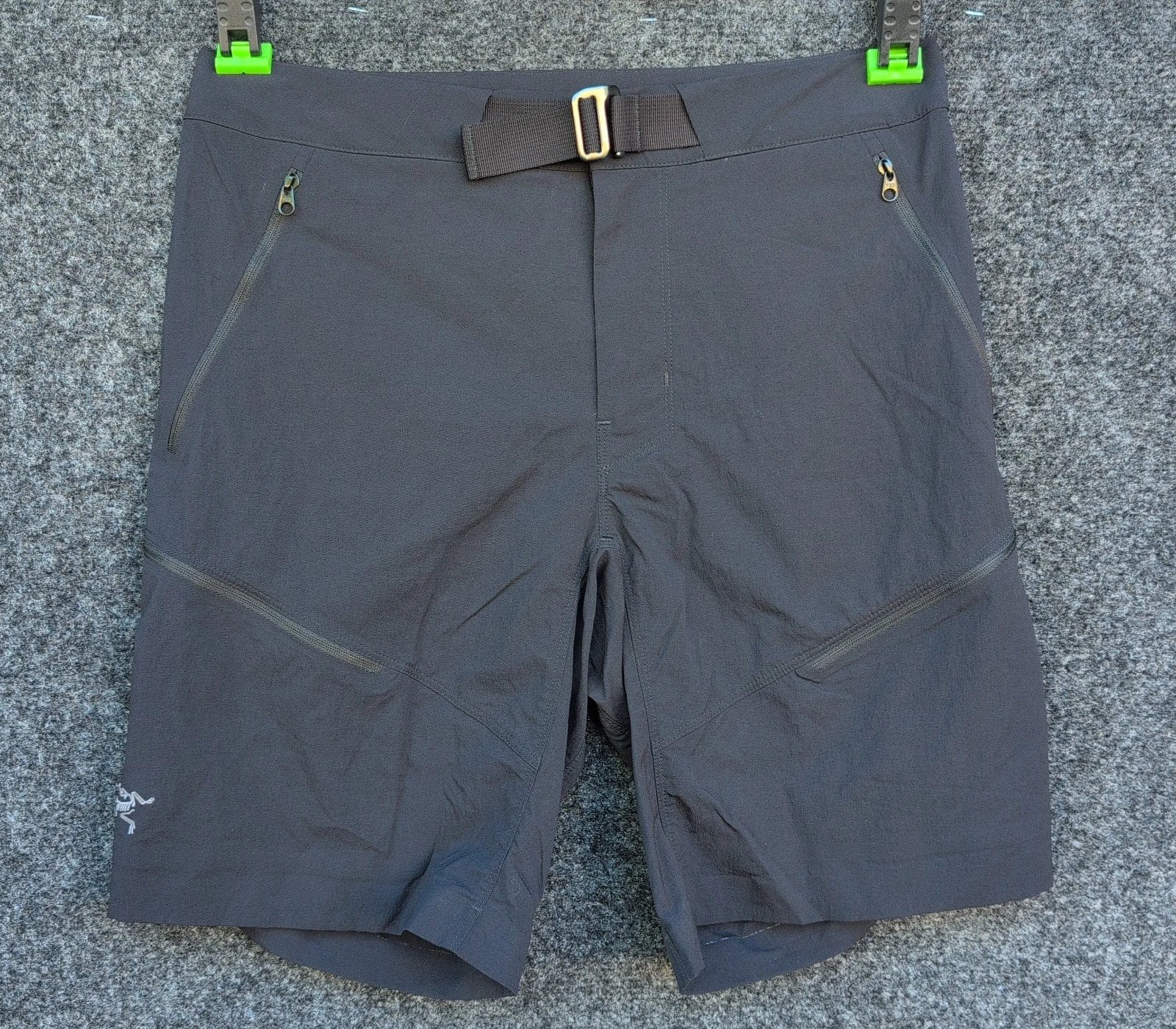 Arc'teryx Gamma Shorts Mens 28 Black 10in Belted Quick Dry Shell Lightweight