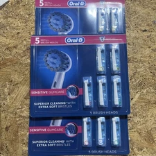 Lot of 3 Oral-B Sensitive Gum Care Replacement Electric Brush Heads 5 Pack