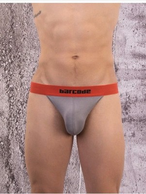 Barcode Berlin Men's Basic Half Brief Giles Grey/Orange (M)