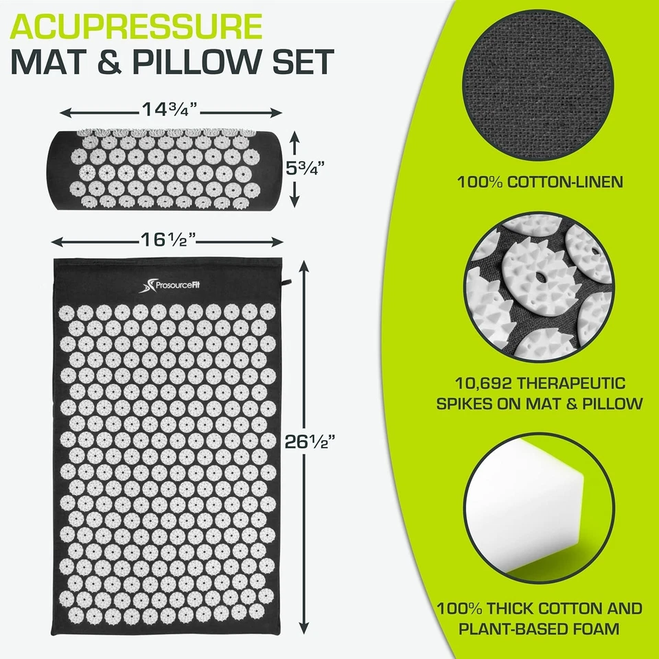 ProsourceFit ProSource Acupressure Mat and Pillow Set for Back/Neck Pain Relief - Image 2 of 4