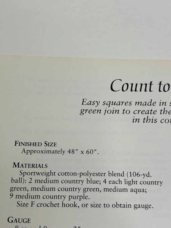 Count to Nine Crochet Pattern Pages from Book - Image 2 of 3