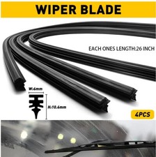 4X Car Windshield Wiper Blade Strips Frameless Insert Rubber Wiper Blade Refills