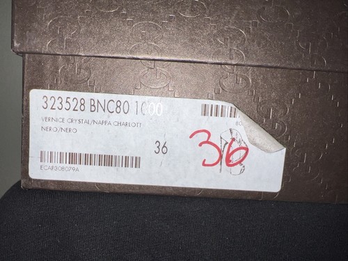 Gucci Black Patent Leather Vernice Crystal/Napa Charlott Nero Size IT 36, US 6. - Picture 22 of 22