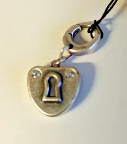 Fossil Anhänger Charms JF88012040 Herz Schlüsselloch Strass NEU OVP - Bild 2 von 4
