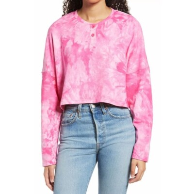 Crop Tie Dye Sweatshirt Nordstrom BP Nordstrom Women's Henley