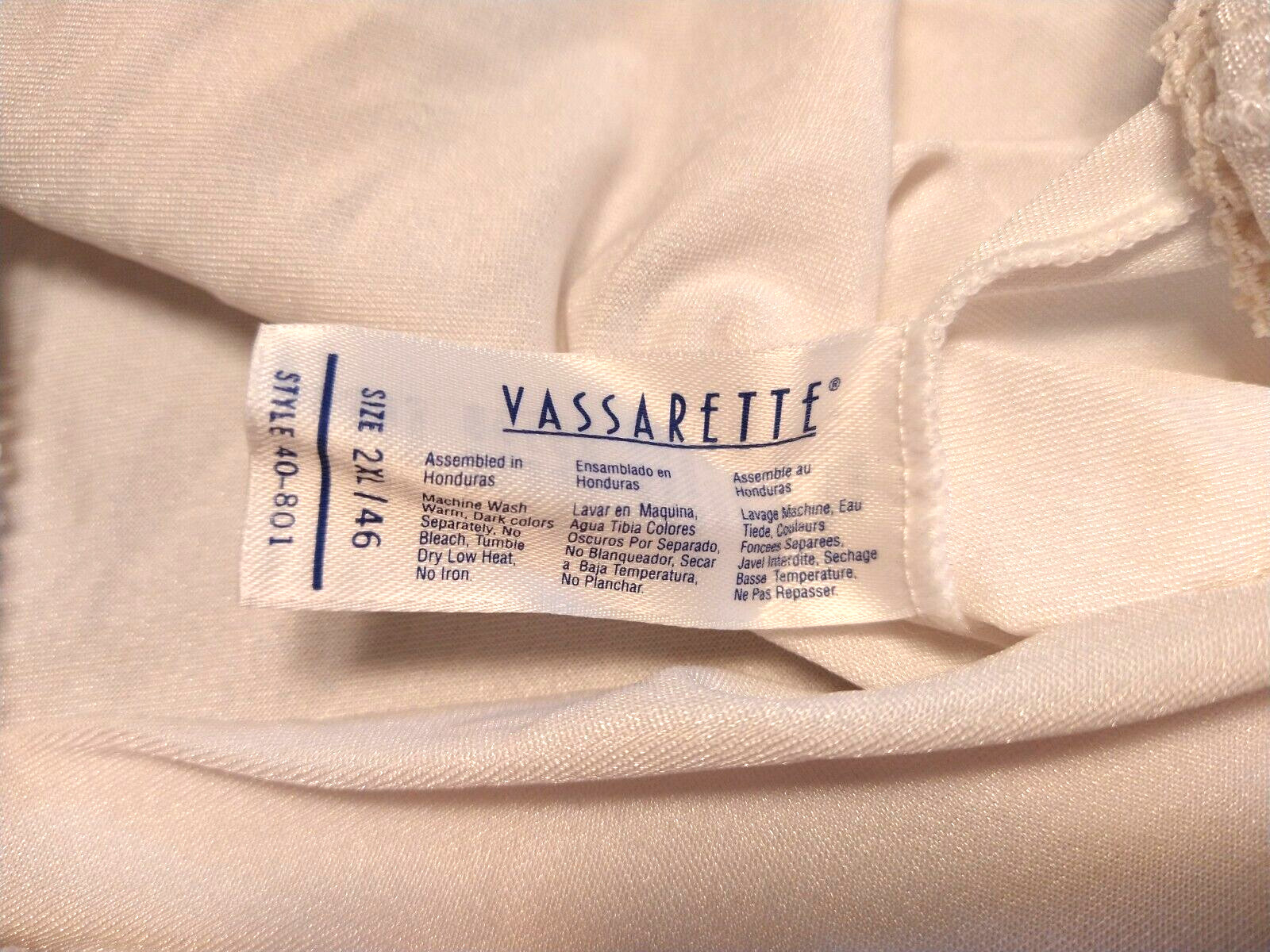 Vtg VASSARETTE Briefs Style 40801 Shiny White Nylon … Gem