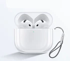 Clear TPU Transparent Case Earbuds Protective Cover w/ Strap for Apple AirPods 4