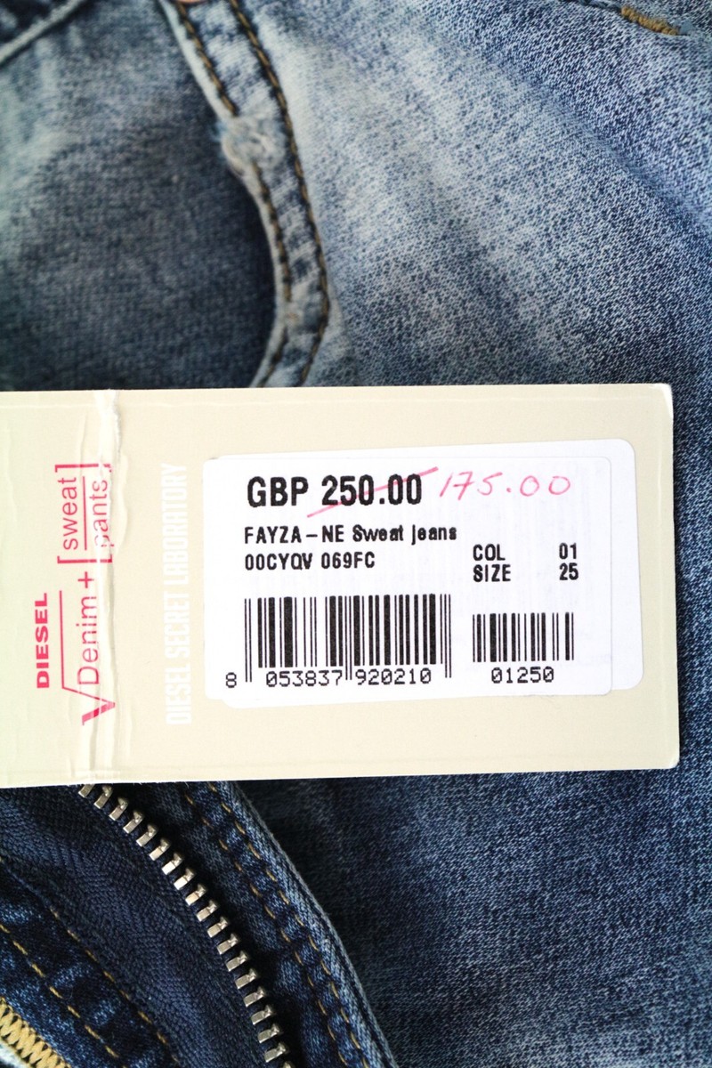 DIESEL Fayza-NE 069FC Women Jeans W25 Sweat Jogg Boyfriend Wash 
