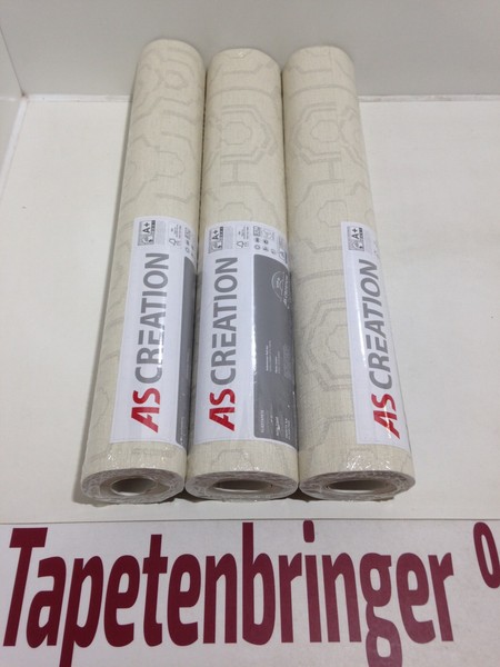 Vliestapete As 3 X 37177-2 (3Rollen) Beige Creme Muster Restposten Wohnzimmer-image