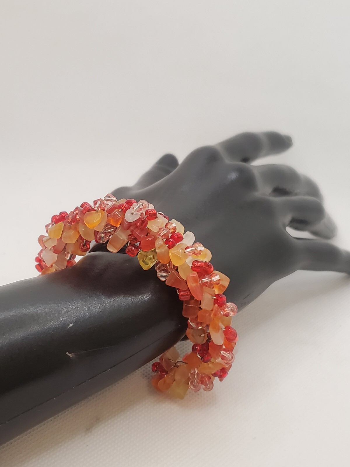 Handmade CARNELIAN Genstone Wire Cuff Bracelet Ad… - image 5