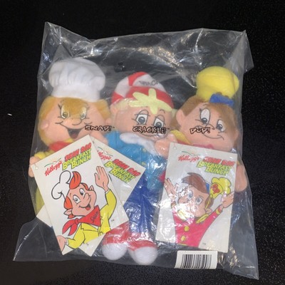 Kellogg Bean Bag Plush Dolls Breakfast Bunch Snap Crackle Pop Rice Krispies 1997