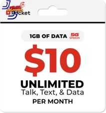 1GB High-Speed Data from Free SIM Card for At&T Compatible Phone Unlimited Data