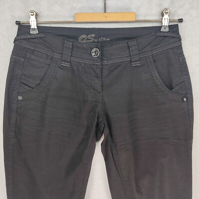 QS by S.OLIVER Jeans Damen Hose stretch Gr. 34 Schwarz Denim Baumwolle elasthan 