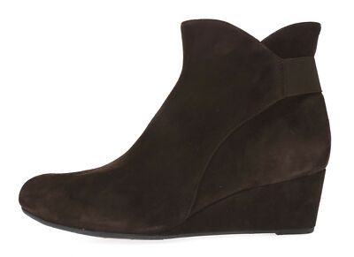 Van Eli Womens Brown Suede Wedge Mid Heel Zip Up Booties Size 10.5 N NEW