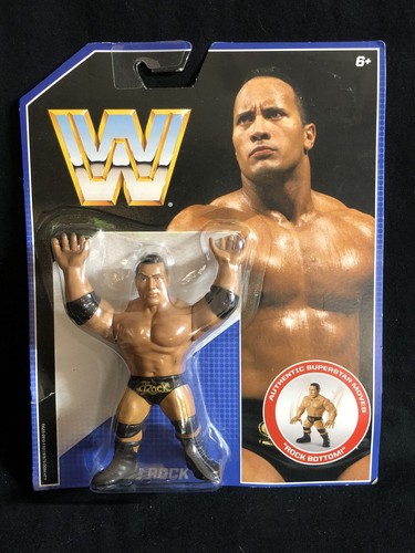 WWE THE ROCK Retro Series Action Figure Mattel Sup...