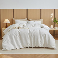 100 Cotton Waffle Weave Duvet Cover Set King Size 3 Pieces 1 Duvet Cover 104"X