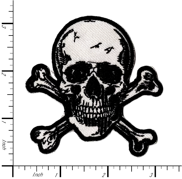 Skull and Crossbones Jolly Roger Embroidered Iron-On Patch | eBay
