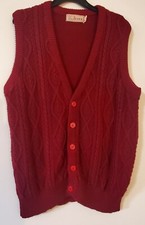 J.G Brown Vintage Cable Knit Sweater Vest 100 Cotton XL B26 