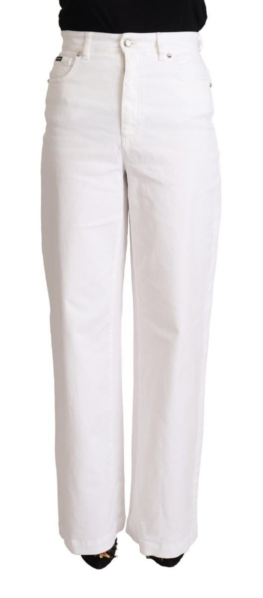 DOLCE & GABBANA Jeans MONICA Boot Cut White Cotton Denim Trouser
