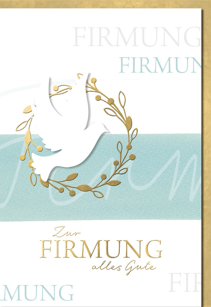 Karte Firmung Glückwünsche Naturkarton Taube - mit Umschlag