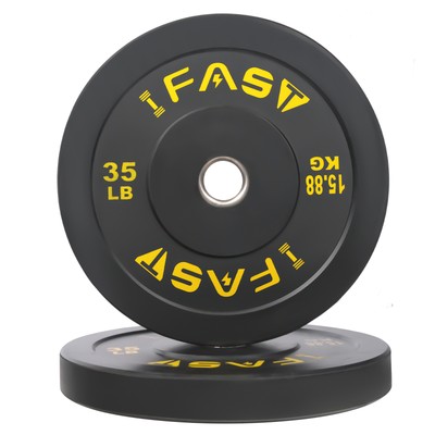 Rubber Bumper Weight Plates 35lb Bundle for Home Gym Strength Training