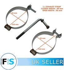 ROUND UNIVERSAL EXHAUST BRACKET MOUNT SILENCER BACKBOX HANGER 3.5"- 4.25" Strap1