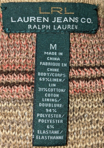 Lauren Jeans Co Dress M Linen Cotton Southwest Tank Desert Office Casual Scoop - Picture 2 of 13