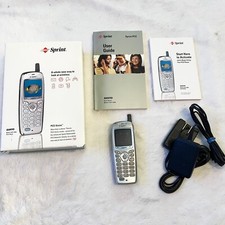 Sanyo SCP-4900 Silver  Gray Sprint Vintage Cellular Candybar Phone Untested