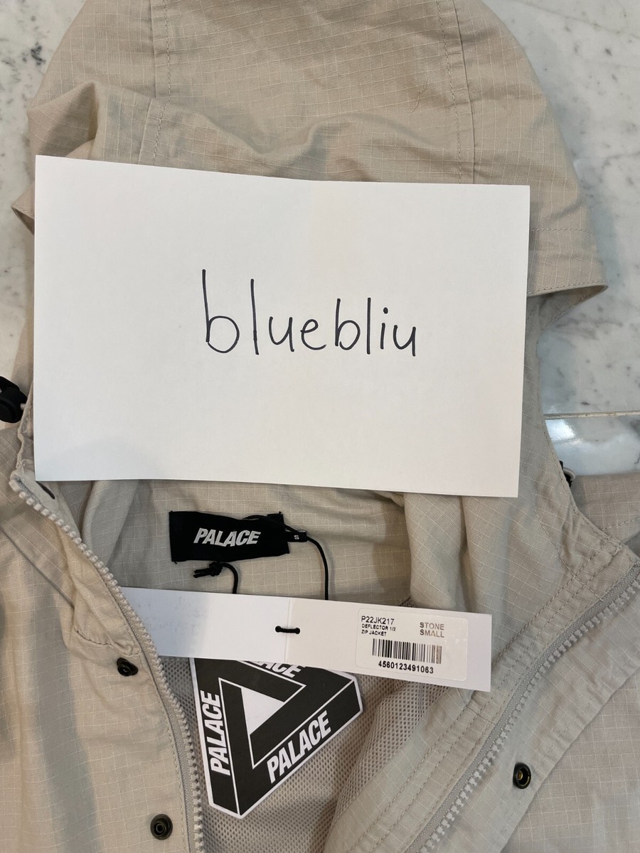 Palace Deflector 1/2 Zip Jacket - Stone White, Size S, BNWT (fits 