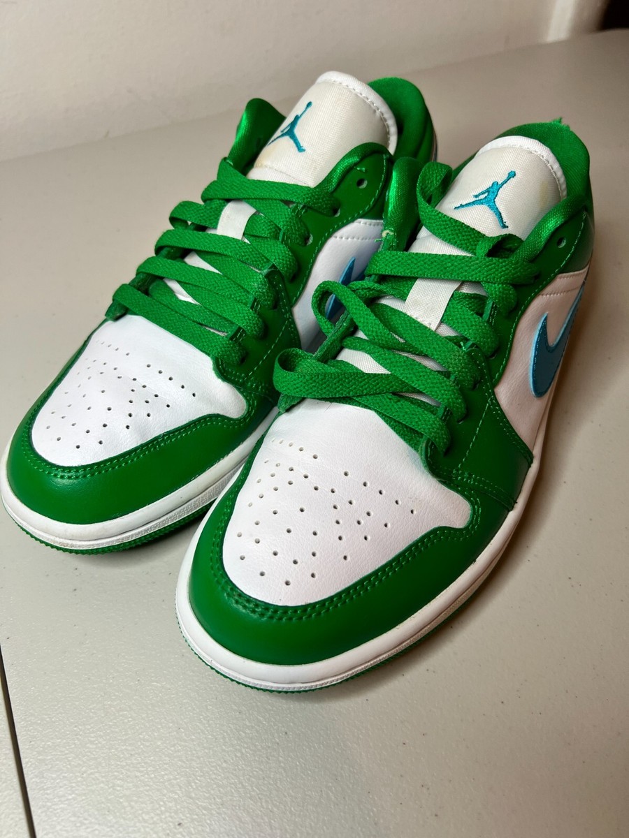 Nike Air Jordan 1 Low Sneakers Womens 7 Lucky Green Aquatone Lace