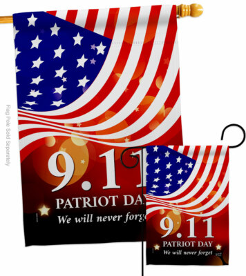 911 Patriot Day Garden Flag – Doppelseitig, 13x18,5 Zoll, Wetterfest | Unterstützung Für US-Militär & Veteranen, Made In USA