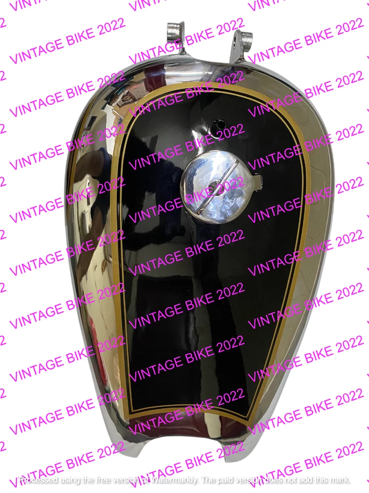 Tanque de gasolina BSA Zb32 Gold Star cromado pintado negro 1950 + tapa TAP/APTO PARA Foto 3 de 4