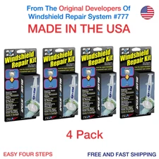 ( 4 PACK ) WINDSHIELD  REPAIR KIT # 777 STONE DAMAGE CHIP BULLSEYE ROCK CHIP 