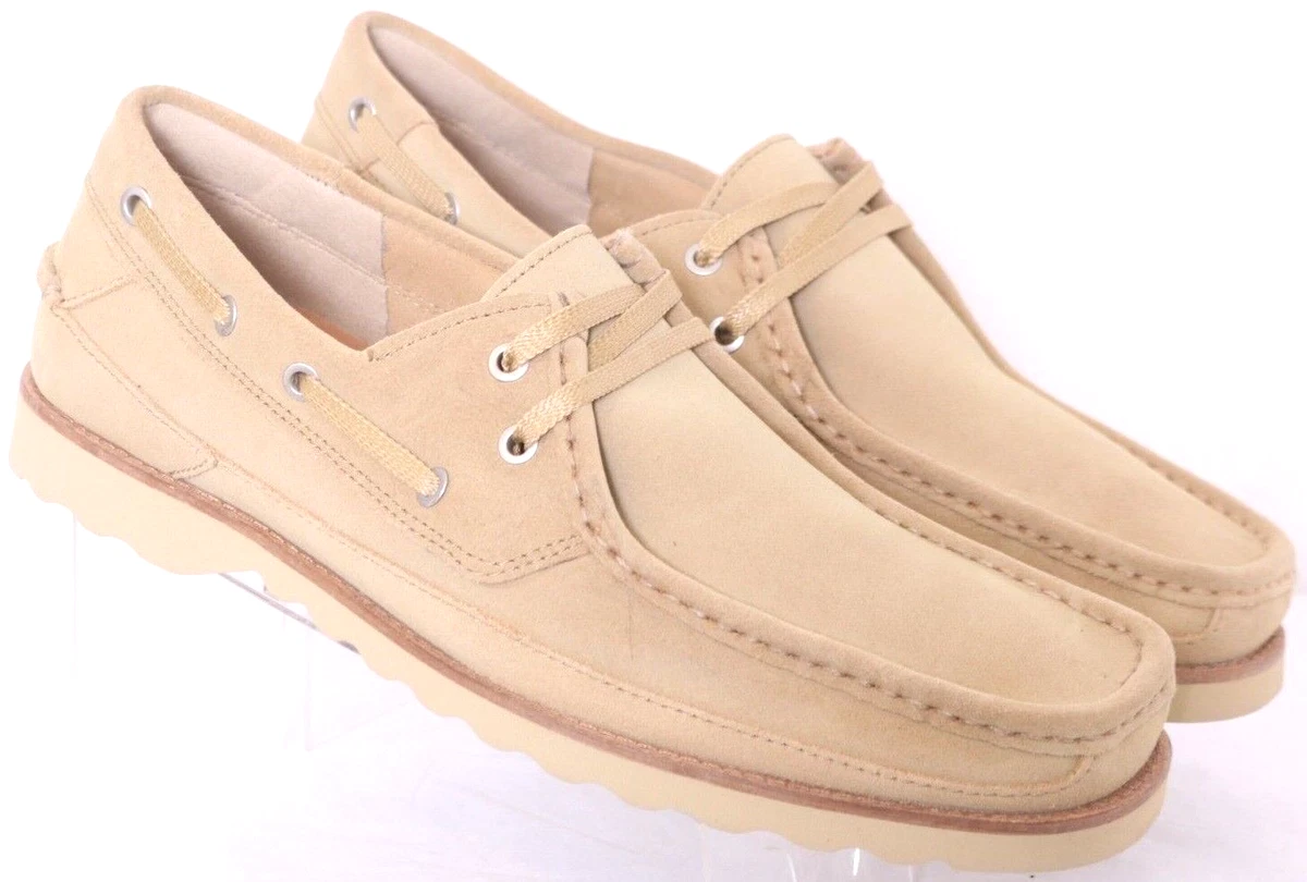 Clarks 15103 Durleigh Sail Tan Square Toe 2 Eye Boat Loafer Shoes Men s US 12M