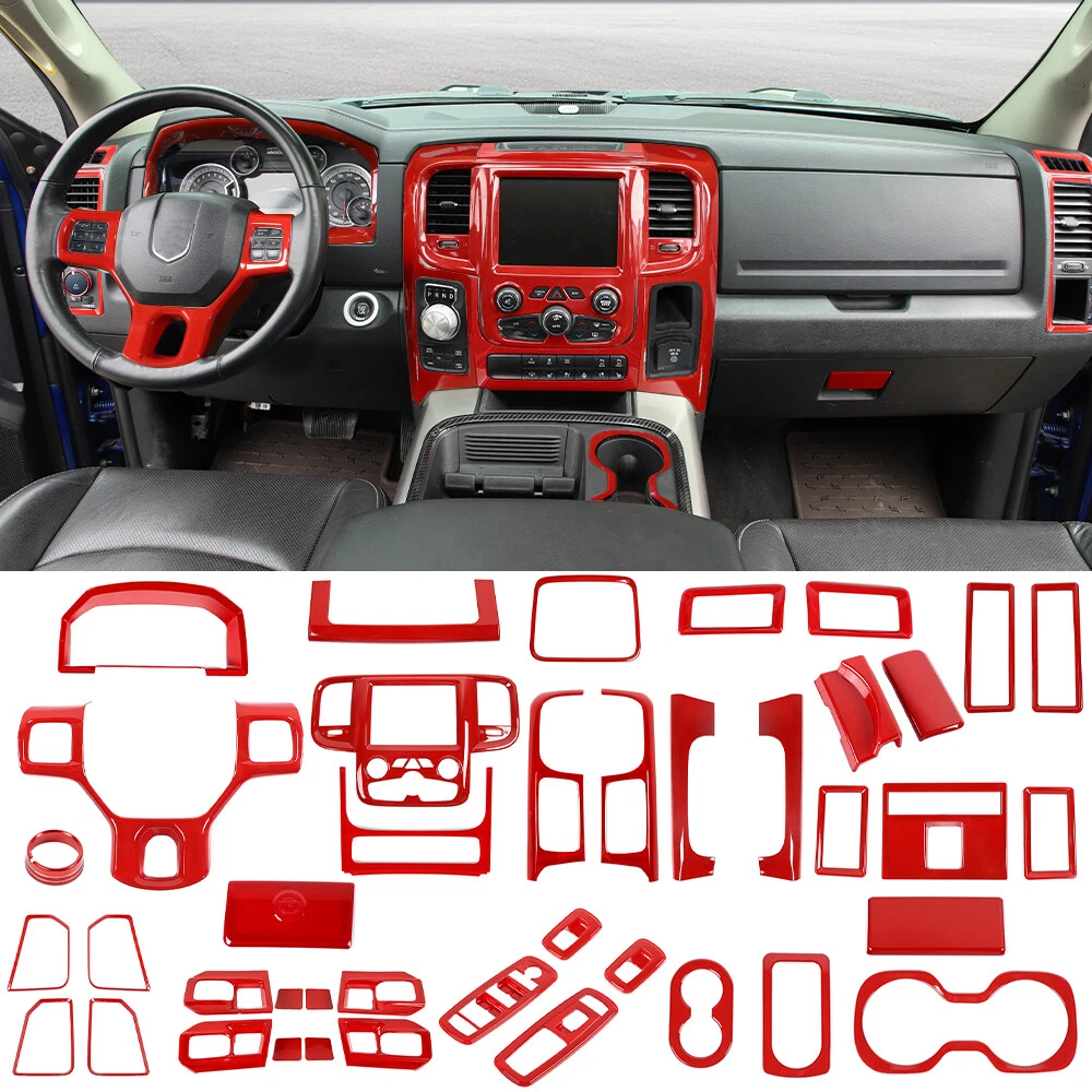 41x Red Interior Full Decorative Er Trim Accessories For Dodge Ram 1500 12 17