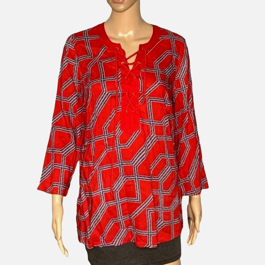 Charter Club Tunic Red Womens Size Small Long Sleeve Ubuy Algeria