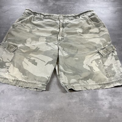 Wrangler Shorts Men 40x10 Camo Cargo Faded Western Baggy
