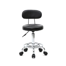 Hot Sale Round Shape Adjustable Salon Stool with Back and Line Black US
