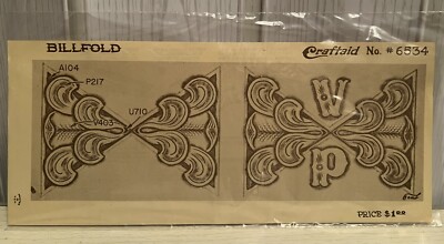 Vintage Craftaid NO 6534 Leather Template Billfold - Made in USA