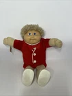 Cabbage Patch Kids Vintage Curly Blonde Hair Boy Red Velvet Suit Baby Shoes