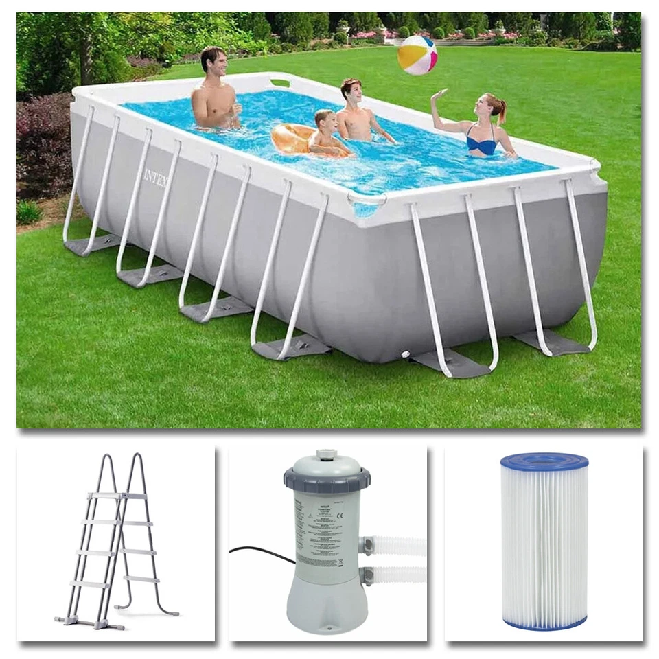 Intex Komplettset Prism Frame Swimming Pool + Filterpumpe + Leiter Schwimmbecken - Bild 4 von 4