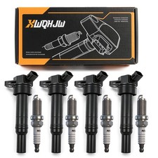 Set of 4 Ignition Coil Pack and Spark Plug For Hyundai Kia Elantra Tucson Forte